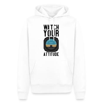 Watch Your Attitude - Men’s Premium Organic Hoodie - white - Front - Nico (187cm)