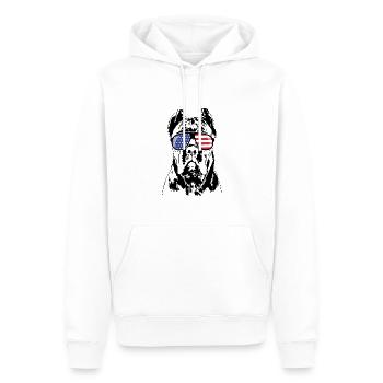 CANE CORSO ITALIANO America Flag Glasses Wilsigns - Men’s Premium Organic Hoodie - white - Front - Nico (187cm)