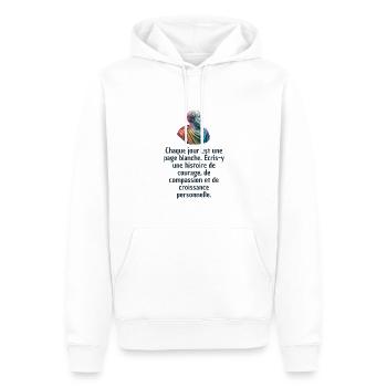 T-shirts Stoïcisme : L'inspiration à portée de soi - Sweat à capuche Premium bio Homme - blanc - Devant - Nico (187cm)