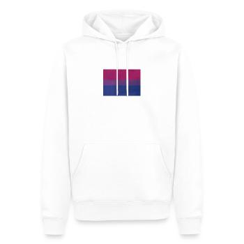 Drapeau de la fierté Bi - Sweat à capuche Premium bio Homme - blanc - Devant - Nico (187cm)