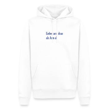 Arm dran #humor - Männer Premium Bio Hoodie - Weiß - Vorne - Nico (187cm)
