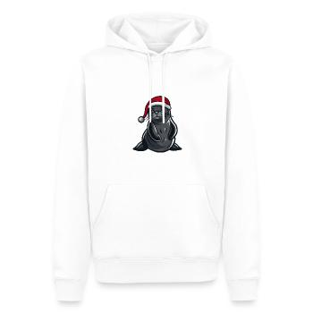 Robbe Tier Weihnachten - Männer Premium Bio Hoodie - Weiß - Vorne - Nico (187cm)