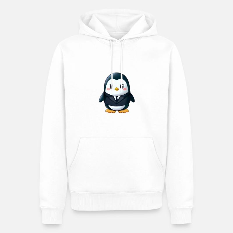 Pingouin - Sweat à capuche Premium bio Homme - blanc