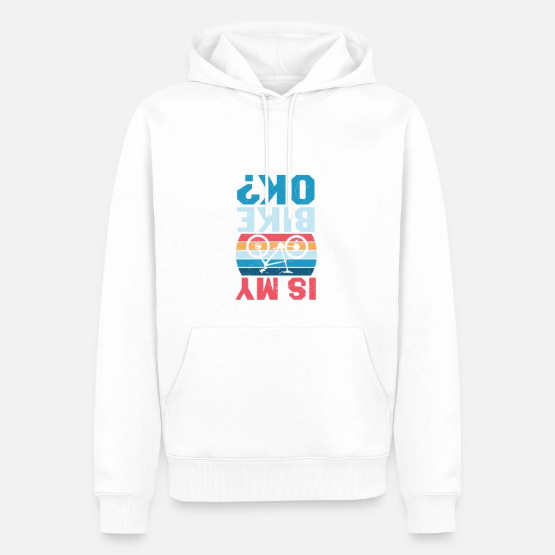 Cyclisme Vélo Cycliste VTT Slogan Design - Sweat à capuche Premium bio Homme - blanc