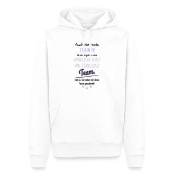 Bester Trainer Tasse - Männer Premium Bio Hoodie - Weiß - Vorne - Nico (187cm)