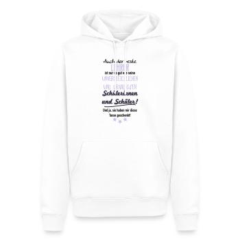 Bester Lehrer Tasse - Männer Premium Bio Hoodie - Weiß - Vorne - Nico (187cm)