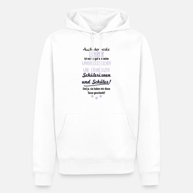 Bester Lehrer Tasse - Männer Premium Bio Hoodie - Weiß
