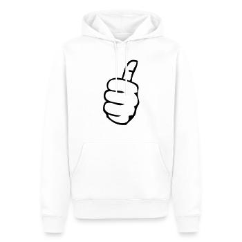 pouce ok valide inch 202 - Sweat à capuche Premium bio Homme - blanc - Devant - Nico (187cm)