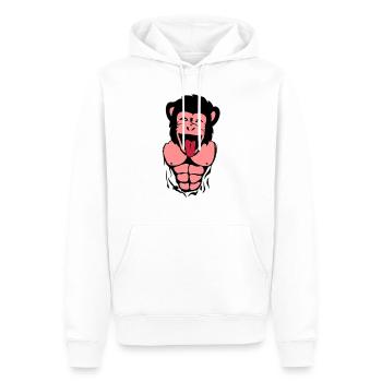Affe Gorilla Affe tete4 Körper muscle1 - Männer Premium Bio Hoodie - Weiß - Vorne - Nico (187cm)