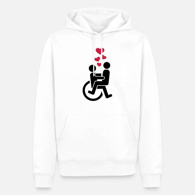 Rollstuhl - Männer Premium Bio Hoodie - Weiß