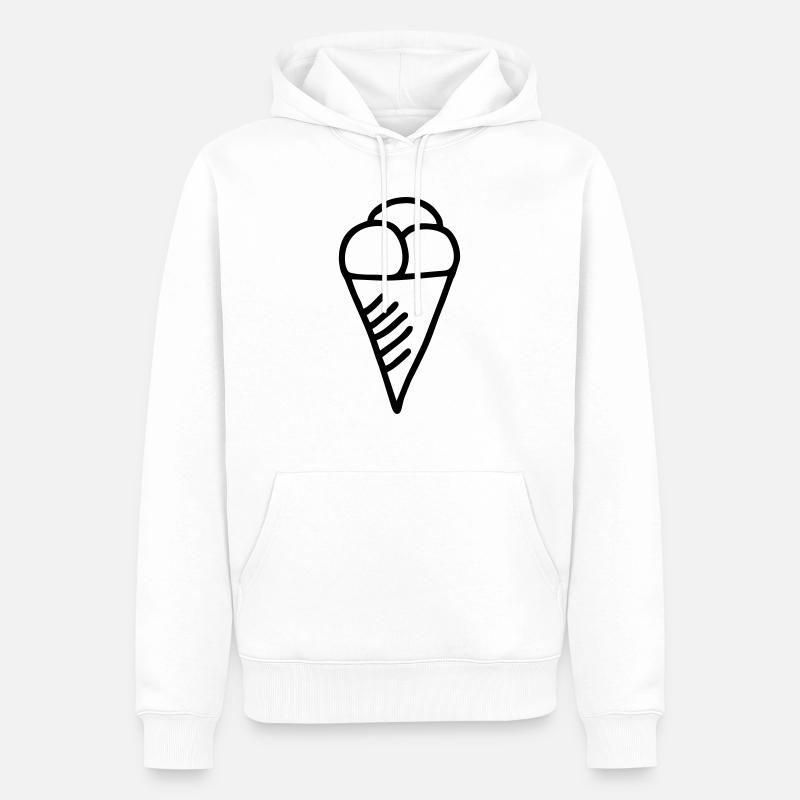 3 Kugeln Eis - Männer Premium Bio Hoodie - Weiß