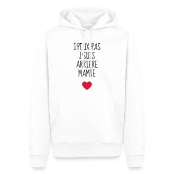 Arrière Mamie / Mamy / Grand Mère / Famille - Sweat à capuche Premium bio Homme - blanc - Devant - Nico (187cm)
