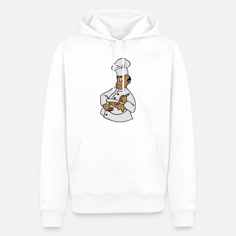 cuisinier chapeau de chef remuer - Sweat à capuche Premium bio Homme - blanc