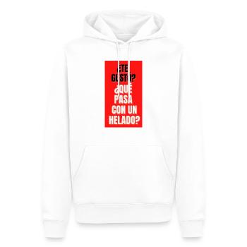 TE GUSTO?,QUE PASA COM UN HELADO? - Sweat à capuche Premium bio Homme - blanc - Devant - Nico (187cm)