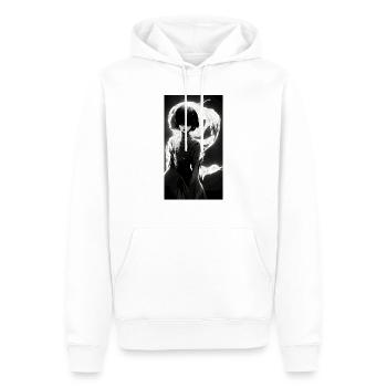 Manga powerfull girl - Sweat à capuche Premium bio Homme - blanc - Devant - Nico (187cm)