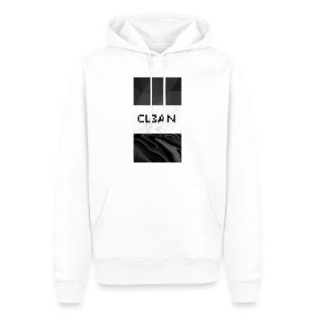 clean - Männer Premium Bio Hoodie - Weiß - Vorne - Nico (187cm)