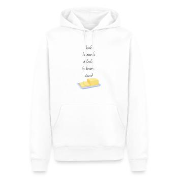 Toute le monde déteste le beurre doux - Männer Premium Bio Hoodie - Weiß - Vorne - Nico (187cm)