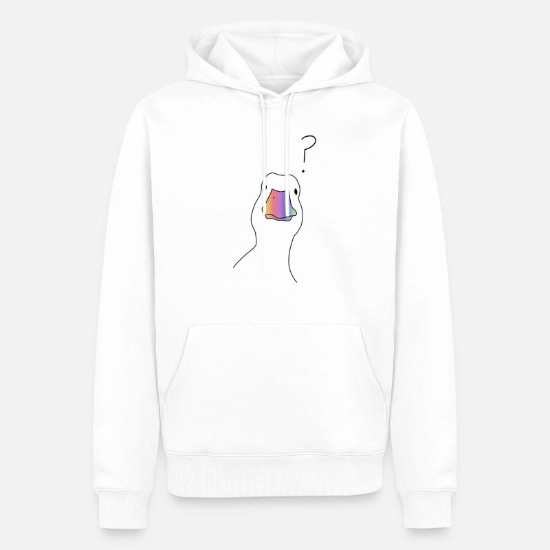 Version arc-en-ciel de canard - Sweat à capuche Premium bio Homme - blanc
