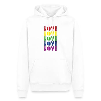Amour - Sweat à capuche Premium bio Homme - blanc - Devant - Nico (187cm)