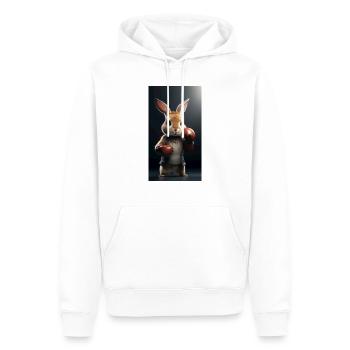 Boxen - Männer Premium Bio Hoodie - Weiß - Vorne - Nico (187cm)