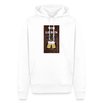 Wir lieben Bier - Männer Premium Bio Hoodie - Weiß - Vorne - Nico (187cm)