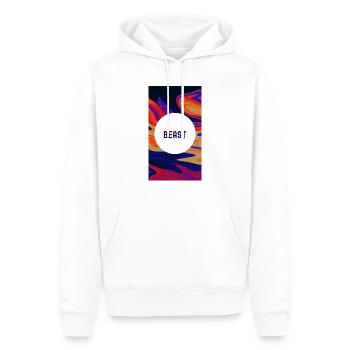 Beast Motivational : Libérez votre pouvoir intérieur - Sweat à capuche Premium bio Homme - blanc - Devant - Nico (187cm)