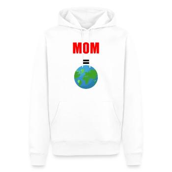 MONDE DES MAMANS - Sweat à capuche Premium bio Homme - blanc - Devant - Nico (187cm)