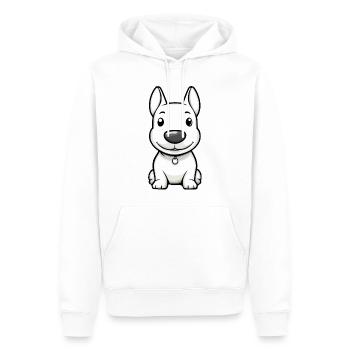 Bull Terrier Chien Bande Dessinée Mignon - Sweat à capuche Premium bio Homme - blanc - Devant - Nico (187cm)