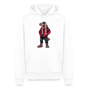 Serpent Cobra Mode Hiver - Sweat à capuche Premium bio Homme - blanc - Devant - Nico (187cm)