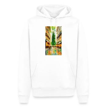 Lebendige Stadtstraße mit Weihnachtsbaum Vibrant - Männer Premium Bio Hoodie - Weiß - Vorne - Nico (187cm)