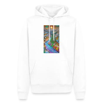 Weihnachtstage Dorf Christmas Days Village - Männer Premium Bio Hoodie - Weiß - Vorne - Nico (187cm)