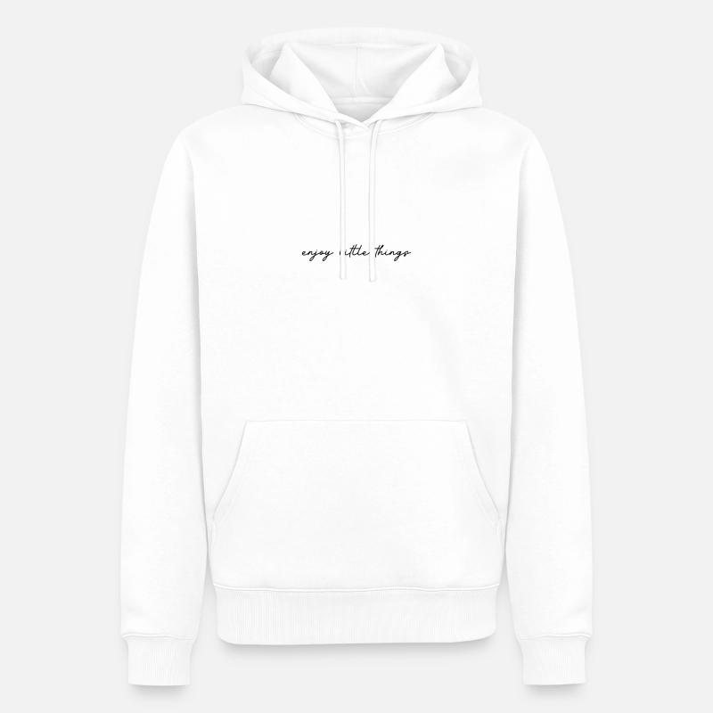 Profitez des petites choses - Sweat à capuche Premium bio Homme - blanc