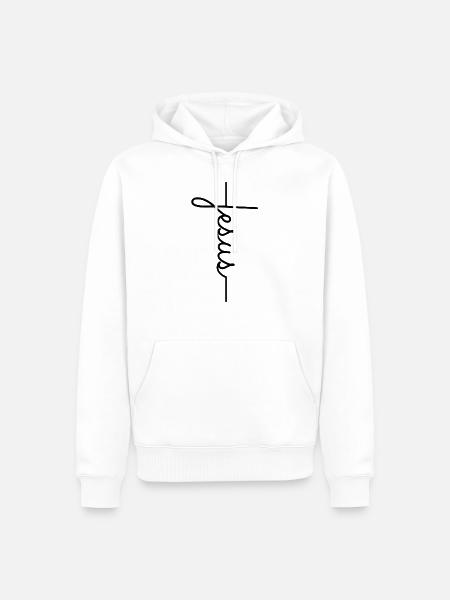 JESUS SHIRT - Männer Premium Bio Hoodie - Weiß
