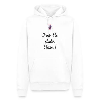 J'vais t'le planter l'bâton ! Bronzés font du ski - Sweat à capuche Premium bio Homme - blanc - Devant - Nico (187cm)
