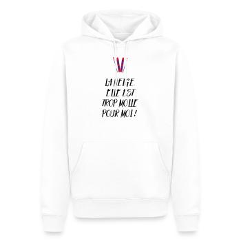 La neige, elle est trop molle pour moi ! Culte - Sweat à capuche Premium bio Homme - blanc - Devant - Nico (187cm)