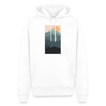 Wolf and mountain - Men’s Premium Organic Hoodie - white - Front - Nico (187cm)