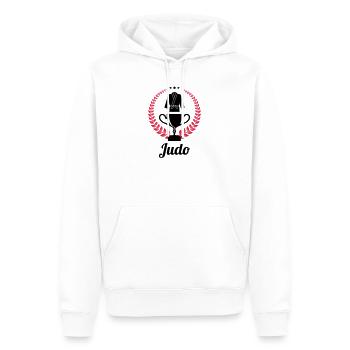 Judo / Judoka / Sport / Fight / Fighter / Strong - Sweat à capuche Premium bio Homme - blanc - Devant - Nico (187cm)