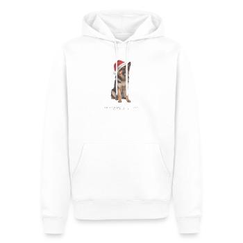 Bonnet de Noël berger allemand - Sweat à capuche Premium bio Homme - blanc - Devant - Nico (187cm)
