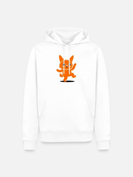 Funny animal character with big eyes - Men’s Premium Organic Hoodie - white