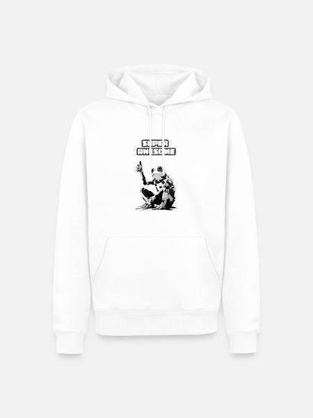Super Roboter mit Thumbs Up Motiv - Männer Premium Bio Hoodie - Weiß