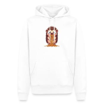 Cute hedgehog with spaghetti clumsy cartoon - Men’s Premium Organic Hoodie - white - Front - Nico (187cm)