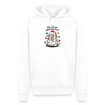 Mouton Berger de Noël duveteux drôle - Sweat à capuche Premium bio Homme - blanc - Devant - Nico (187cm)