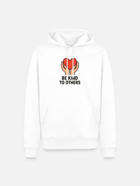 Hands Holding Heart of Kindness - Men’s Premium Organic Hoodie - white