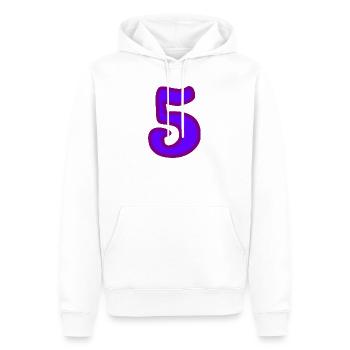 5. ANNIVERSAIRE. 5 ANS. 5e ANNIVERSAIRE.  - Sweat à capuche Premium bio Homme - blanc - Devant - Nico (187cm)