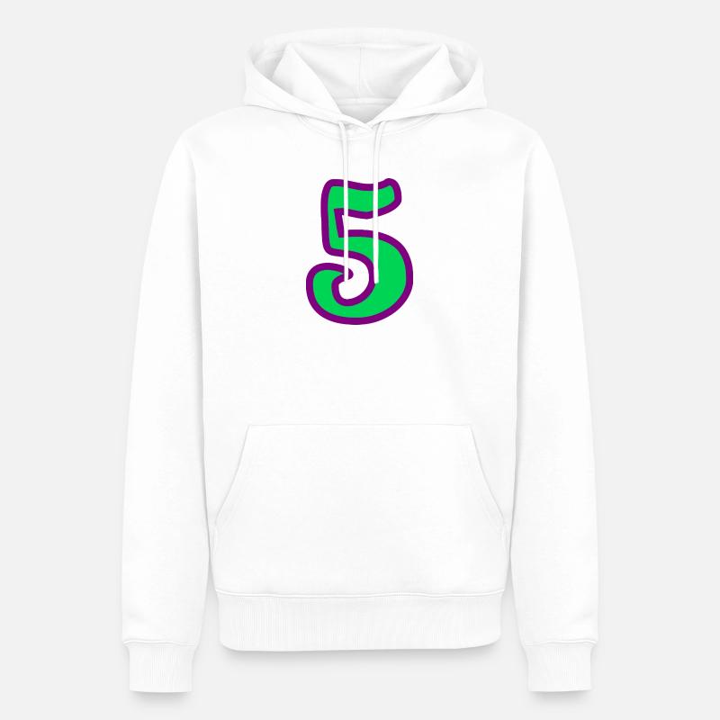 5. ANNIVERSAIRE. 5 ANS. 5e ANNIVERSAIRE - Sweat à capuche Premium bio Homme - blanc