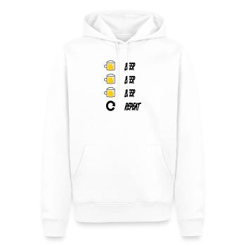 Bier Bier Bier Wiederholung - Männer Premium Bio Hoodie - Weiß - Vorne - Nico (187cm)