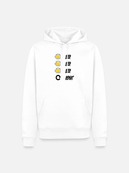 beer beer beer repeat - Men’s Premium Organic Hoodie - white