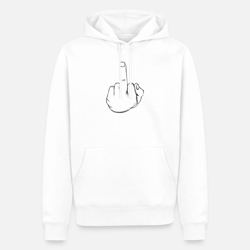 Mittelfinger Statement - Männer Premium Bio Hoodie - Weiß