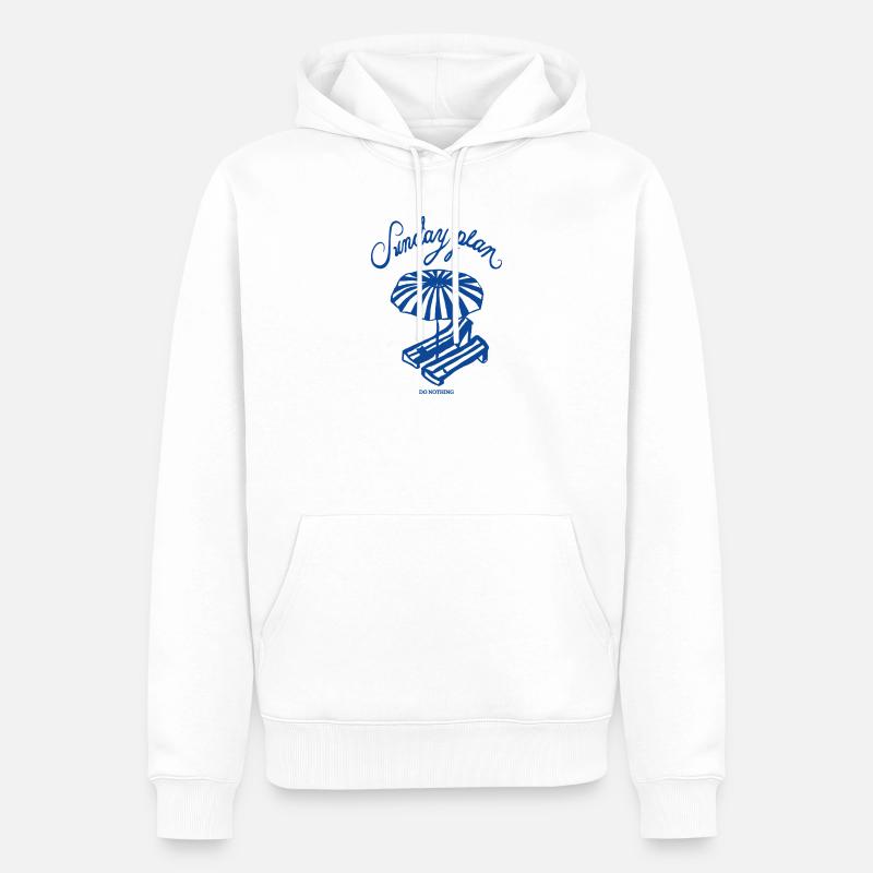 Plage de repos du dimanche - Sweat à capuche Premium bio Homme - blanc