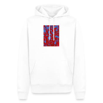 Fleurs de chicorée - Sweat à capuche Premium bio Homme - blanc - Devant - Nico (187cm)
